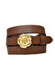 100% Genuine Leather, 2 cm Light Brown Women's Belt with Gold Color Buckle; Dress, Trouser Belt_Rose - 8