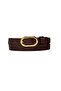 Women &Apos; S Dark Brown Belt with 100% Genuine Leather, Gold Color Buckle 2 Cm; Dress, Pants Belt_2Oval - 8