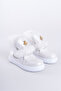 Silver Shiny Sheepskin Bee Detailed Velcro Non-Slip Sole Girls' Boots