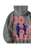 Anthracite Unisex Oversized Hoodie - Try Better Commander Printed Kangaroo Pocket Streetwear Sweatshirt - 3