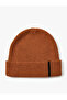 Basic Knitted Beret with Fold Detail and Stripe Pattern