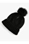 Plush Pompom Knitted Beanie with Elastic - 2