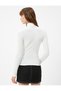 Long Sleeve T-Shirt Half Turtleneck Textured Slim Fit - 4