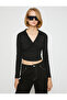 Polo Neck Crop T-Shirt Long Sleeve - 3