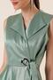 Double Breasted Necklace Lace Satin Dress - 4