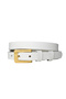 100% Genuine Leather, Thin 2 cm Milk White Women's Belt with Gold Color Buckle; Dress, Trouser Belt_Dubuyuk - 3