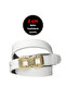 100% Genuine Leather, Thin 2 cm Milk White Women's Belt with Gold Color Buckle; Dress, Trouser Belt_Gözka