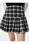 Tweed Pleated Mini Skirt Slim Fit - 5