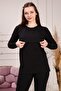 Black Long Sleeve Maternity and Breastfeeding T-Shirt - 2