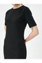 Mini Dress Short Sleeve Crew Neck Slit Detailed - 5