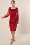 Velvet Dress with Tulle Sleeves - 2