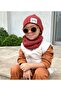 Unisex Tile Patterned (1-5 Years) Ribbed 100% Cotton Beanie Neck Collar Set (Launching Price) - 3