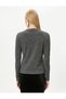 Glittery Knit Sweater with Shiny Stones and Crew Neck - 4