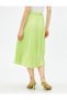 Pleated Skirt Midi Length Chiffon Elastic Waist - 4