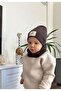Unisex Brown (1-5 YEARS) Ribbed 100% Cotton Beanie Neck Collar Set (LACEMENT PRICE) - 8