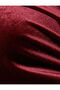 Crop Velvet T-Shirt Long Sleeve V-Neck Gathered - 6