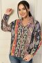 Oversize Shirt with Shawl Pattern - 3