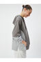 Hooded Striped Sweatshirt Double Fabric Cuffs Cotton Blend - 2