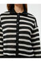 Polo Neck Cardigan Buttoned Long Sleeve Openwork - 4