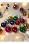 Christmas Pine Tree Ornament 4 cm 12 Colorful Balls 12 Pieces Christmas Balls - 5