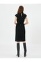 Midi Dress Scoop Neck Tie Detail at Waist Short Sleeve - 4
