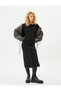 Midi Pencil Dress Slit Detailed Long Sleeve Crew Neck Ribbed Camisole