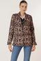 Single Button Lined Leopard Pattern Comfortable Fit Jacket