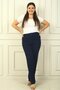 Imported Crepe Plus Size Trousers with Elastic Sides - 2