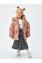 Puffer Jacket Hooded Faux Fur Detail Zippered Pocket