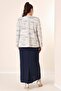 Sleeveless Long Dress Stone Detailed Jacquard Large Size Lined 2-Piece Set - 5