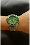 Automatic Looking Tick-By-Tick Calendar Silver-Gold Color Cord Green Dial Men's Wristwatch - 3