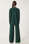 Stylish Knitwear Sweater Trousers Set Emerald Green Lmu0001 - 6