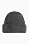 Ribbed wool-blend hat