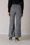 Elastic Waist Belt Side Pocket Broken Glass Patterned Palazzo Trousers - 4