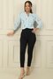 High Waist Slim Leg Wide Length Lycra Trousers - 3