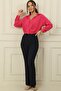 High Waist Pocket Length Lycra Spanish Leg Trousers - 2