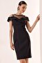 Top Transparent Tulle Collar Sequin Dress