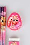 LICENSED BARBIE 5-PIECE LEAD PENCIL, ERASER AND HEARTED PENCILER SET - 4