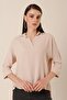 Polo Neck Three Quarter Sleeve Ayrobin Blouse - 3