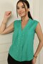 V-Neck Stone Detailed Blouse - 2