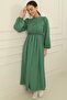 Laced Linen Effect Long Dress - 2
