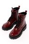 868-356 Claret Red Patent Leather Laced Zippered Daily Women's Boots - 5