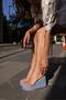 Blue Leto Transparent Straw Slippers - 2
