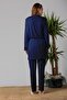 Effortt Navy Blue Maternity Pajama Set with Dressing Gown - 3