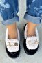 Teamo Black Suede Teddy Bear Buckle Fur Women's Loafer