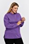 Plus Size Hoodie Slit Comfort Comfortable Soft Sweat-Purple - 4