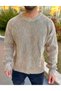 Sweater Knitwear Oversize Non-Pilling Natural Cotton Ripped Detailed Laser Cut Comfortable Cut Loose Sweater - 3