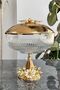 Metal Lid Kand Pedestal Presentation Tableware Bowl (Gold Daisy Series) - 3