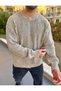 Sweater Knitwear Oversize Non-Pilling Natural Cotton Ripped Detailed Laser Cut Comfortable Cut Loose Sweater - 6