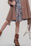 Girls Leopard Print Dress Stonework Collar Brown Stamp Coat with Button and Belt Detail - 6